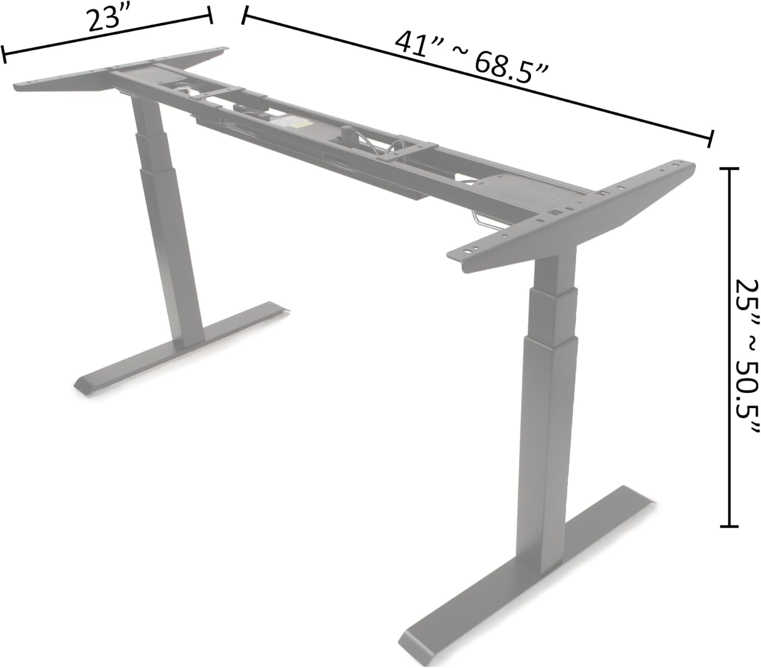 K Series Adjustable Desk Legs High Low Range 3 Stage with Dual Motor Legs Electric Adjustable Standing Desk Frame for Home, Office, Gaming Width and Height Adjustable (Black Desk Frame Only)