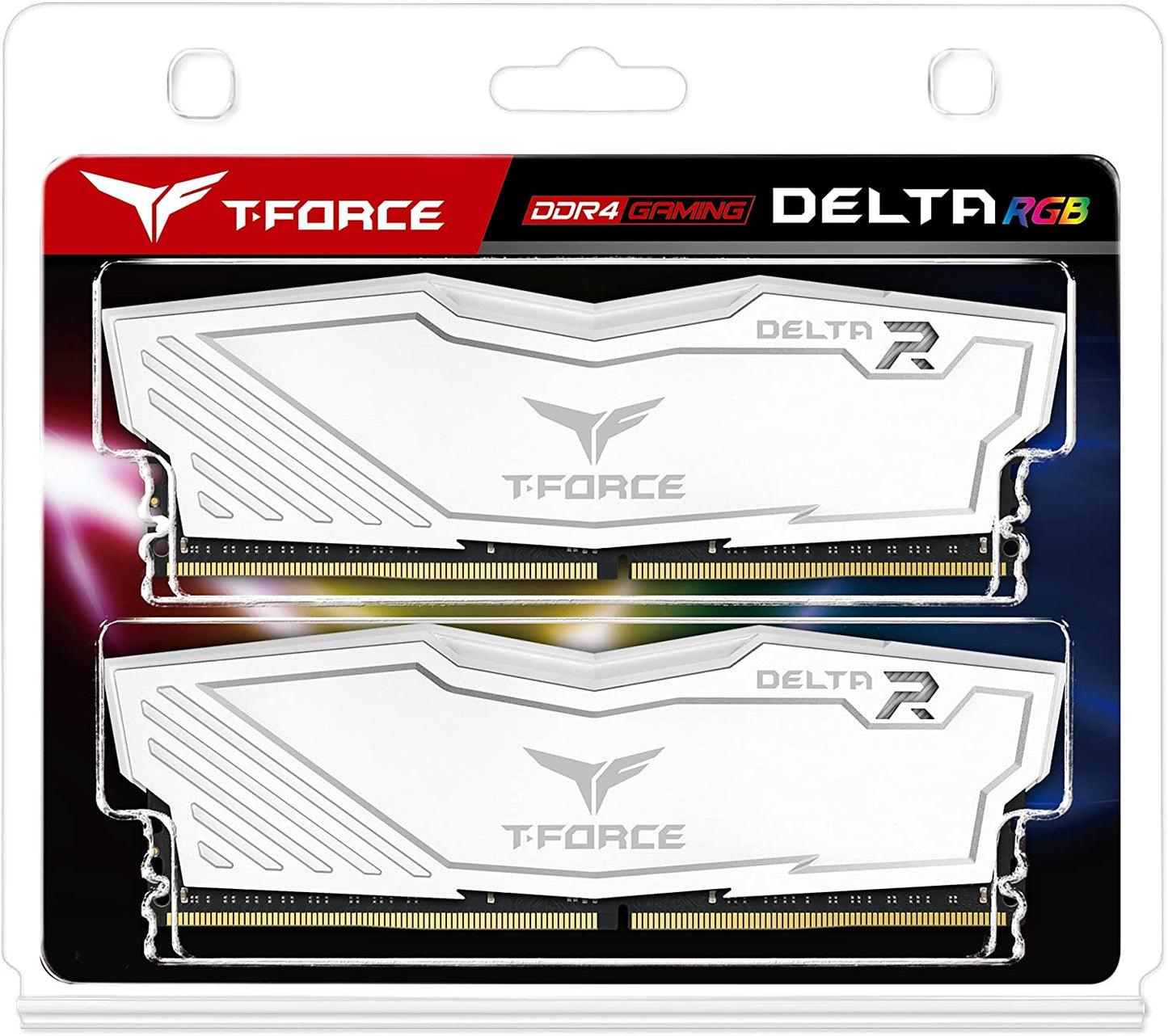 T-Force Delta RGB DDR4 16GB (2X8Gb) 3600Mhz (PC4-28800) CL18 Desktop Gaming Memory Module Ram TF4D416G3600HC18JDC01 - White